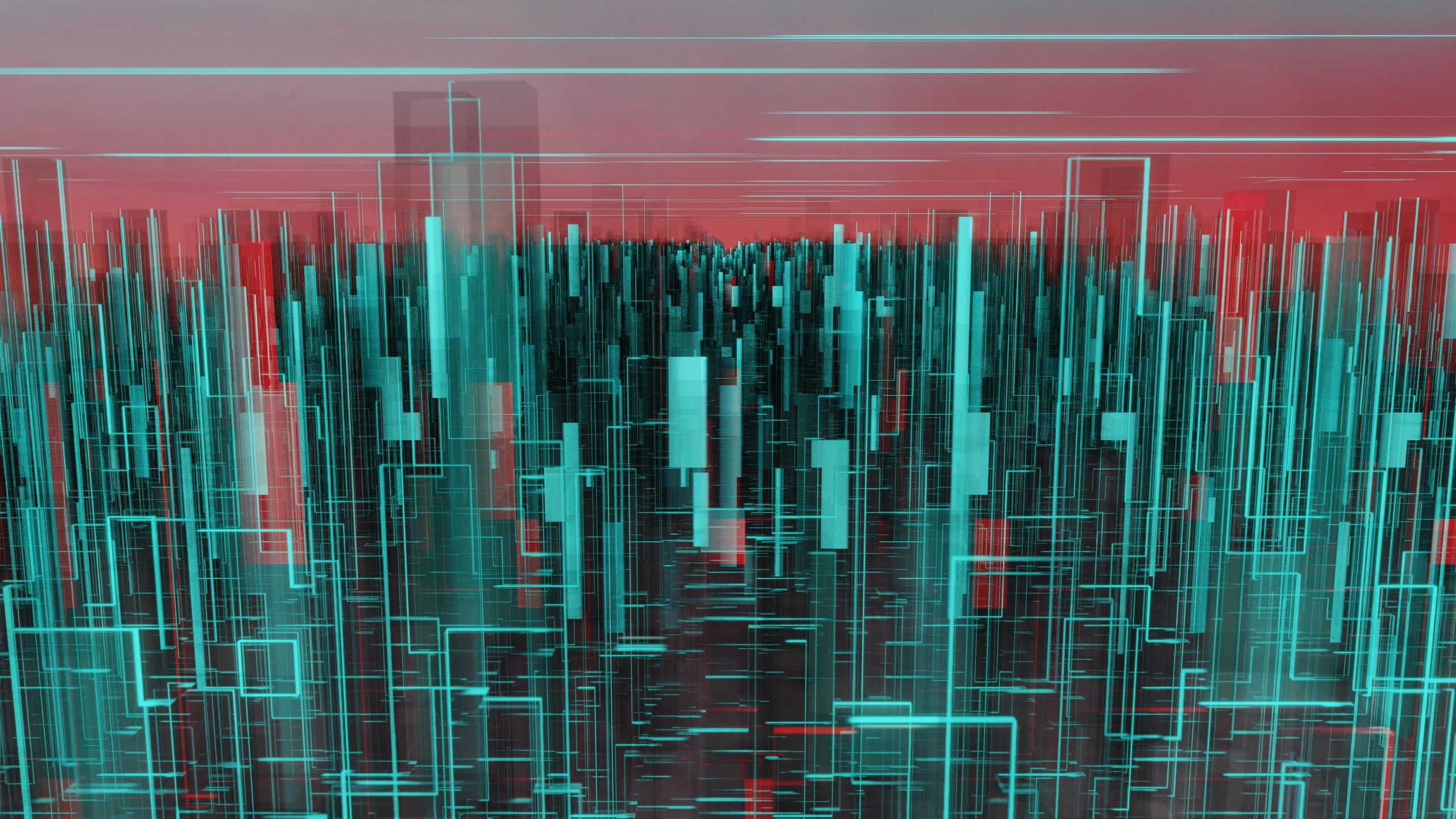 Smart city network visualization with connected lines